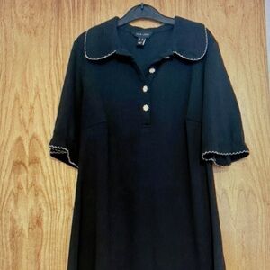 New Look Black Midi Dress with Peter Pan Collar